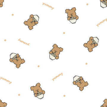 吃面小狗四方连续满印图案