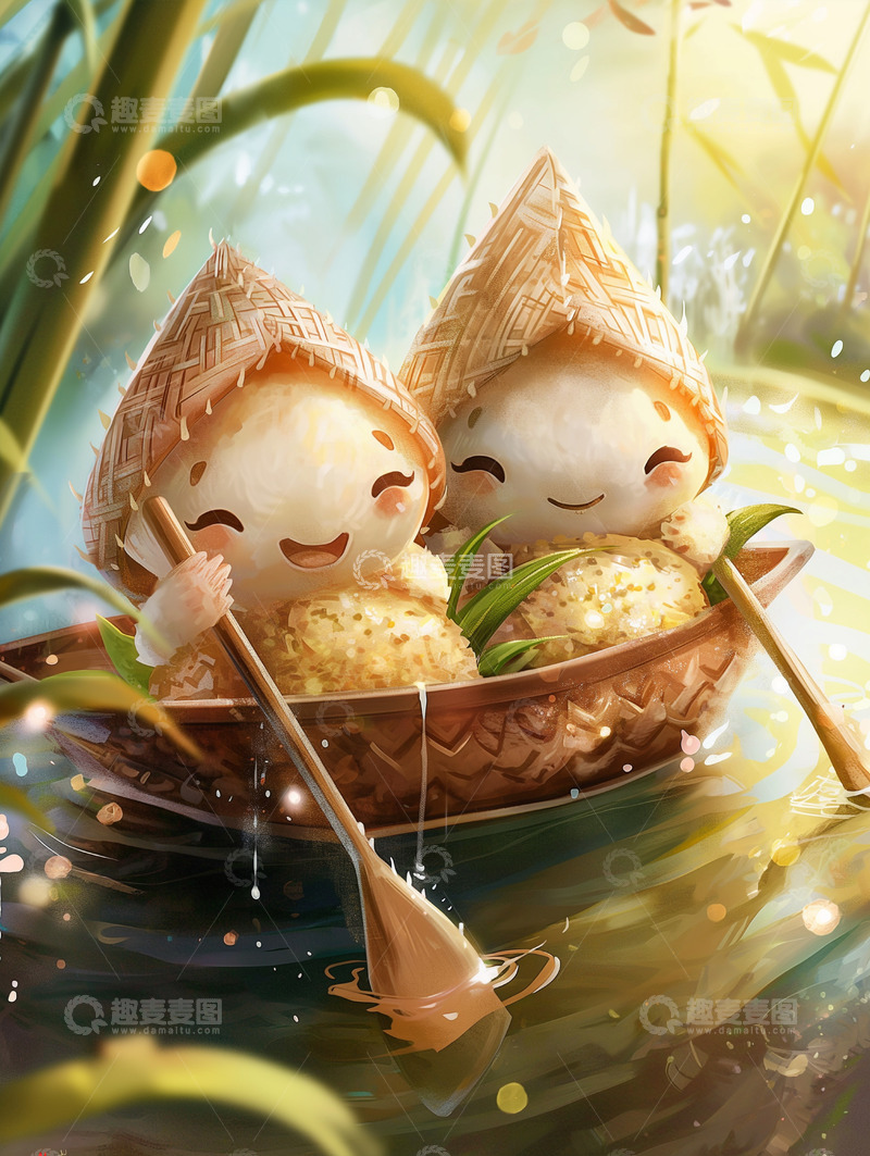 高清大图下载【趣麦麦图】节日唯美背景插画素材&mdash;&mdash;端午篇11