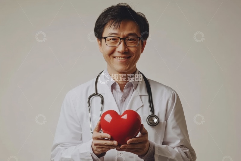 高清大图下载【趣麦麦图】手捧着红心的医生