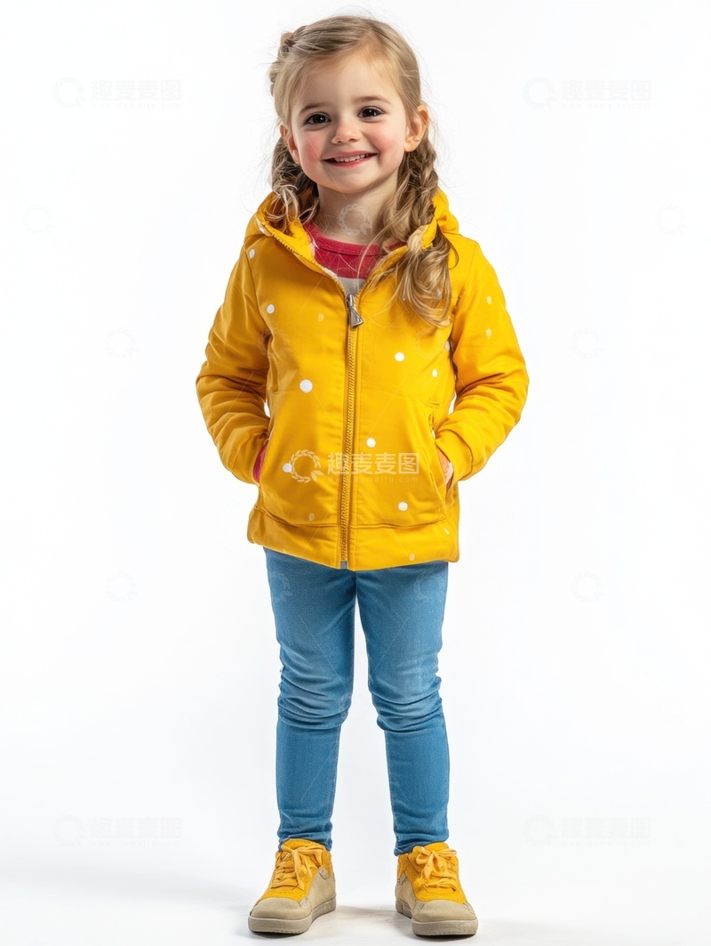 高清大图下载【趣麦麦图】站立的一个小女孩