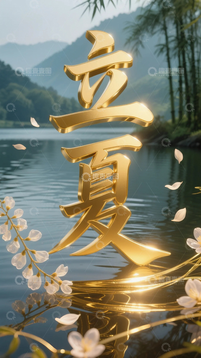 高清大图下载【趣麦麦图】立夏节气夏天字体