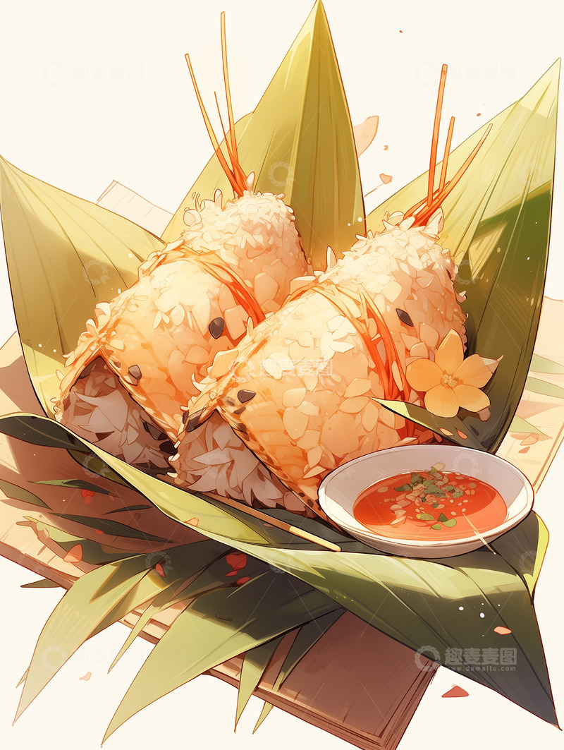 高清大图下载【趣麦麦图】节日唯美背景插画素材&mdash;&mdash;端午篇40