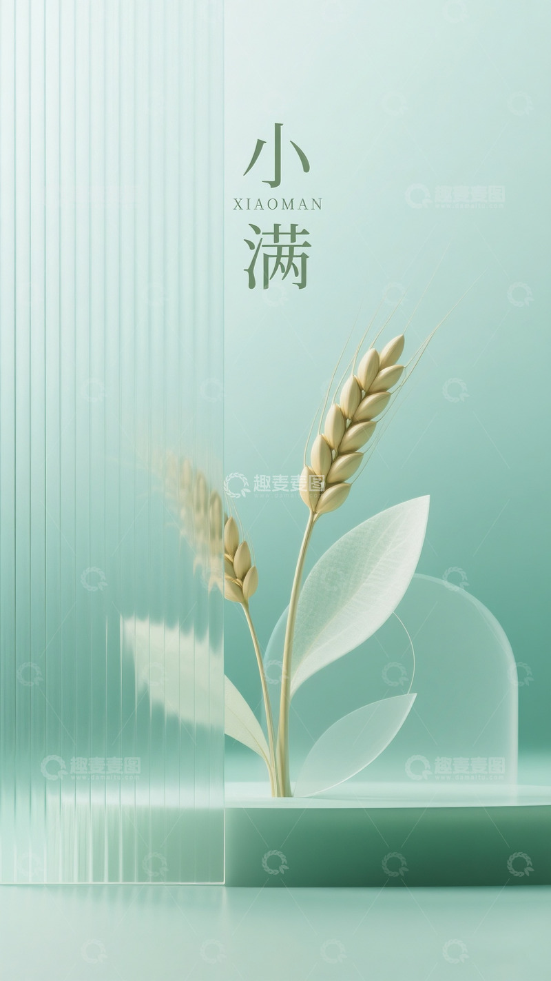 高清大图下载【趣麦麦图】小满节气海报1