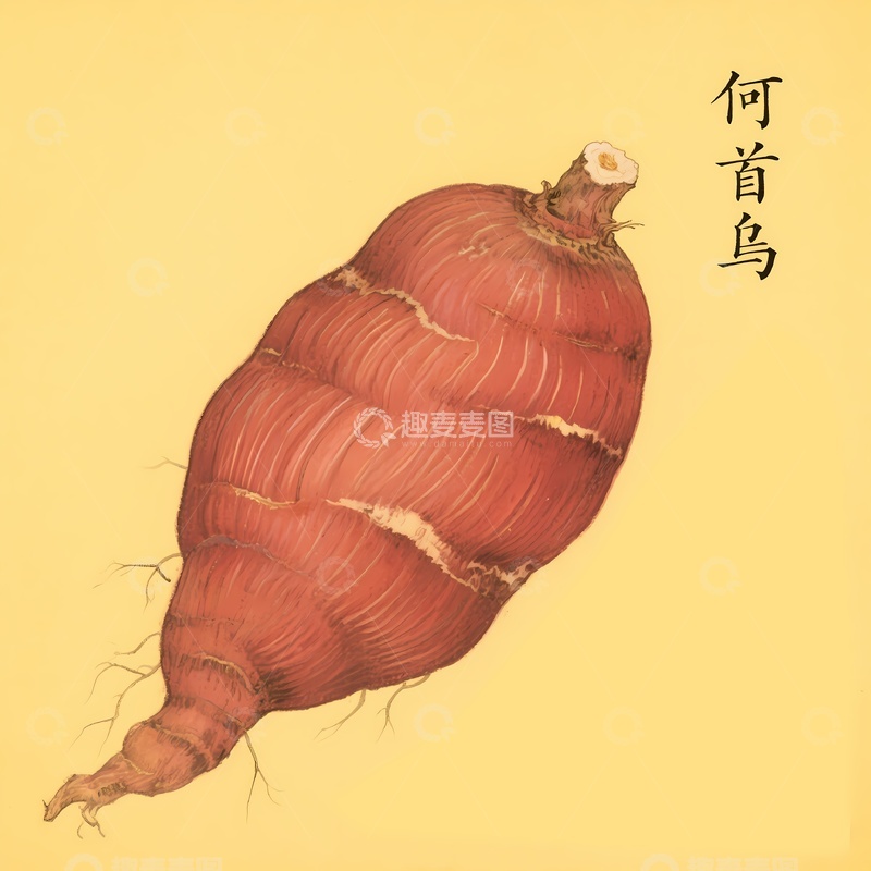 高清大图下载【趣麦麦图】何首乌中草药