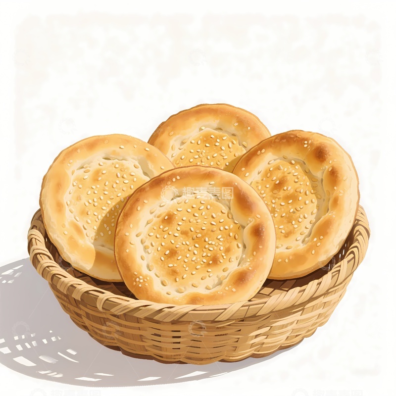 高清大图下载【趣麦麦图】新疆烤馕绘画3