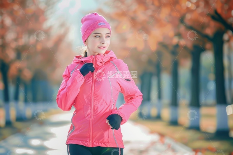 高清大图下载【趣麦麦图】-跑步晨练的女士