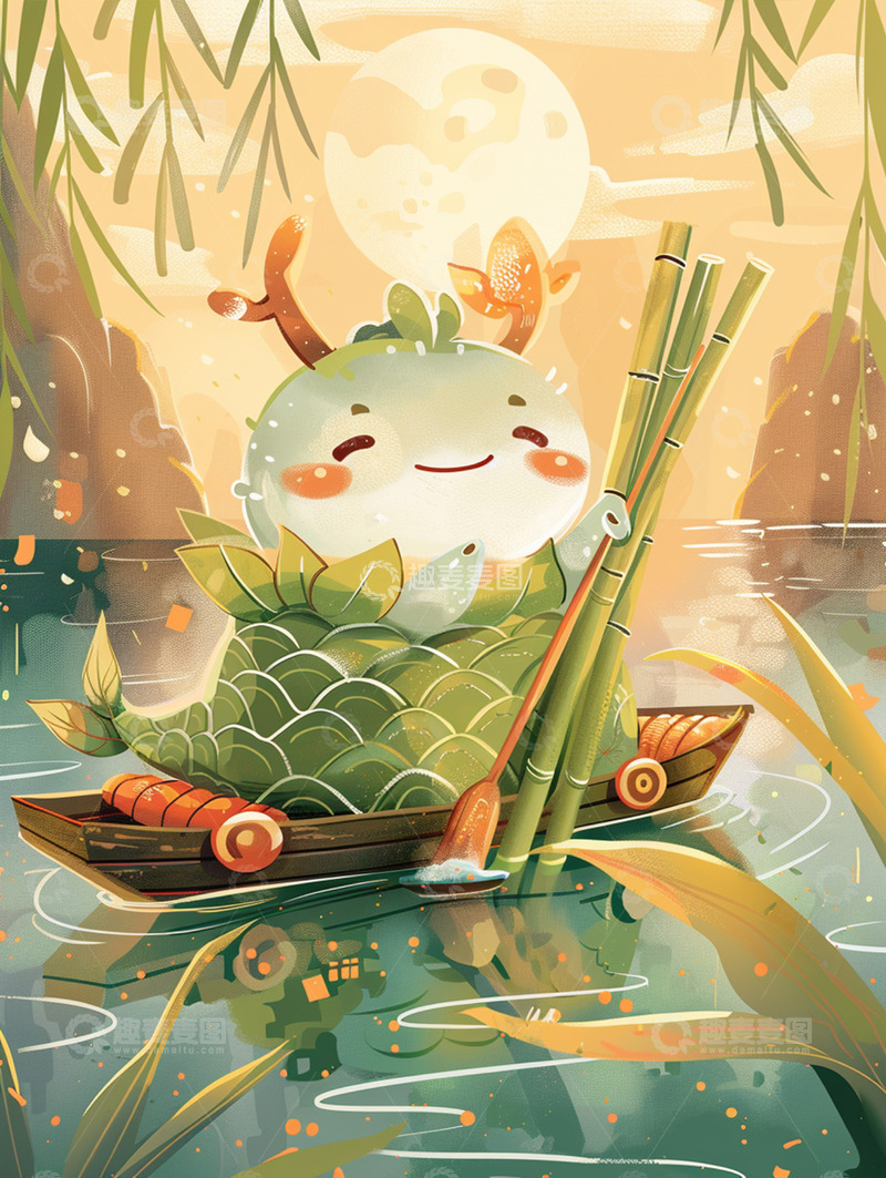 高清大图下载【趣麦麦图】节日唯美背景插画素材&mdash;&mdash;端午篇46