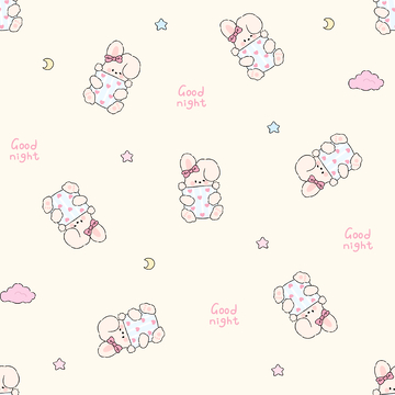 卡通小兔子四方连续满印图案