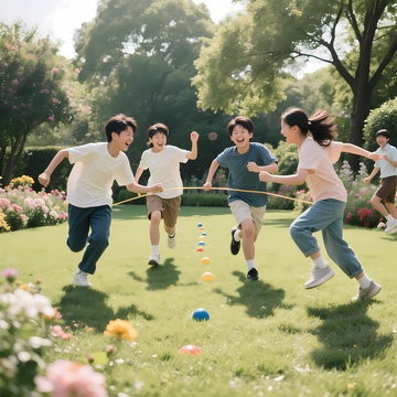 体育课自由玩耍的学生