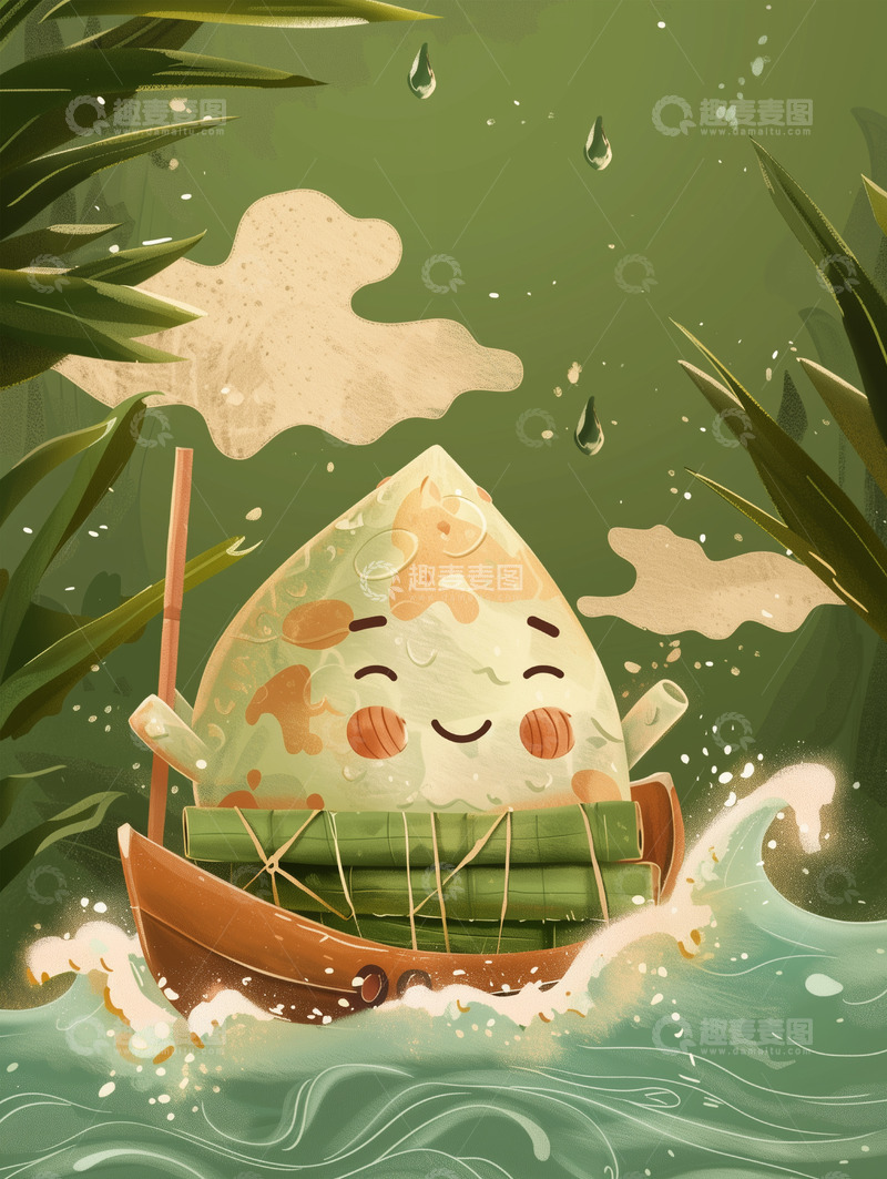 高清大图下载【趣麦麦图】节日唯美背景插画素材&mdash;&mdash;端午篇55