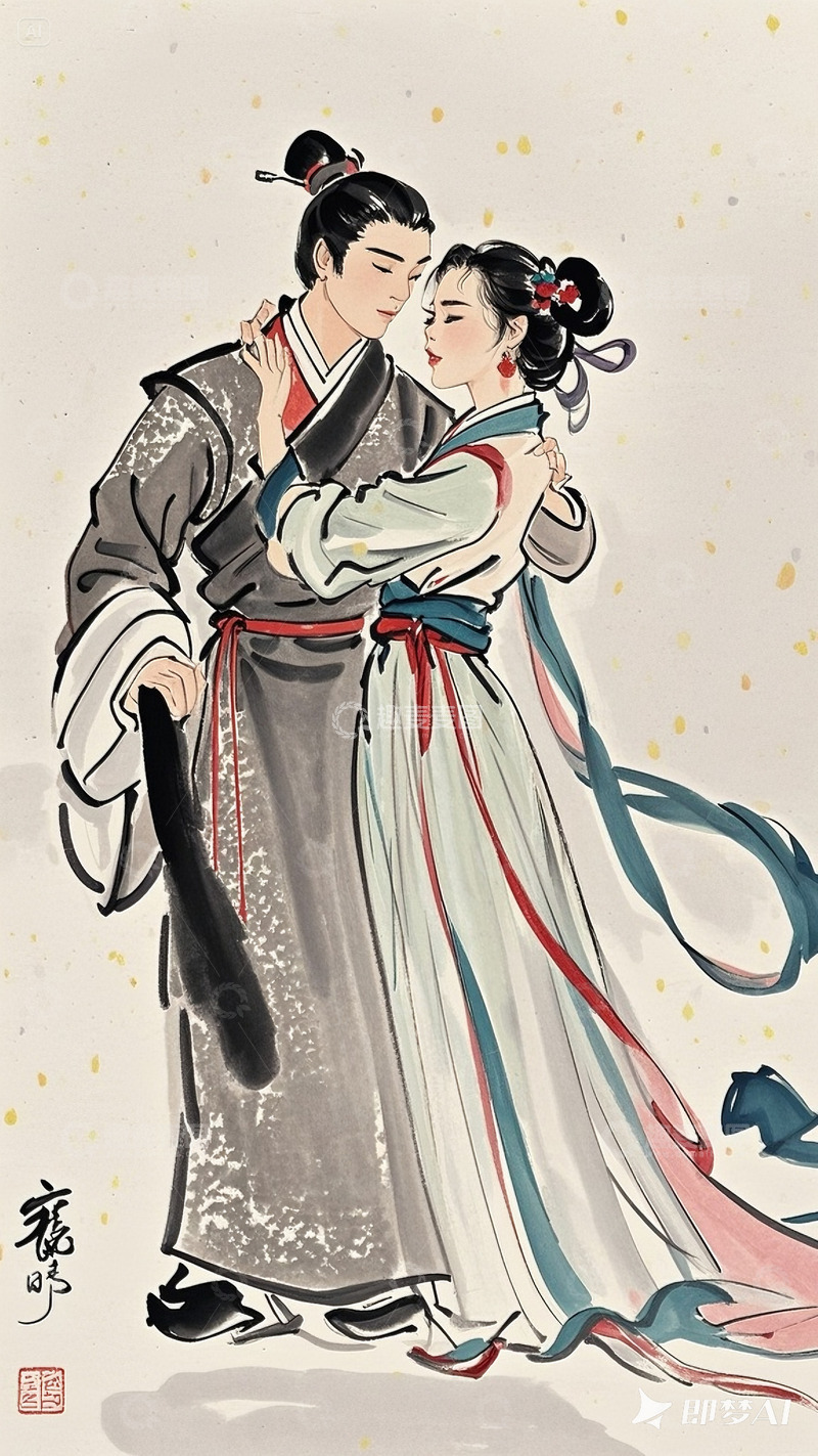 高清大图下载【趣麦麦图】520情人节情侣人物设计3