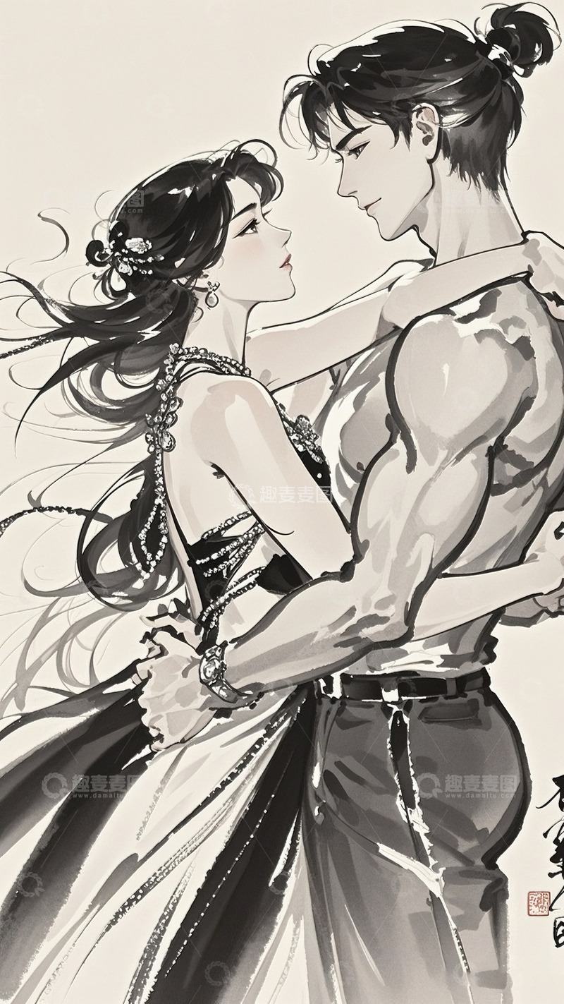 高清大图下载【趣麦麦图】520情人节情侣人物设计6