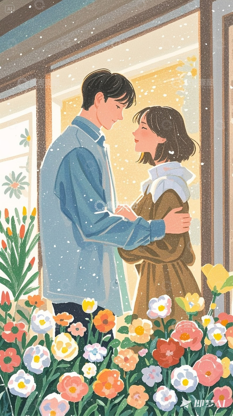 高清大图下载【趣麦麦图】520情人节情侣人物设计