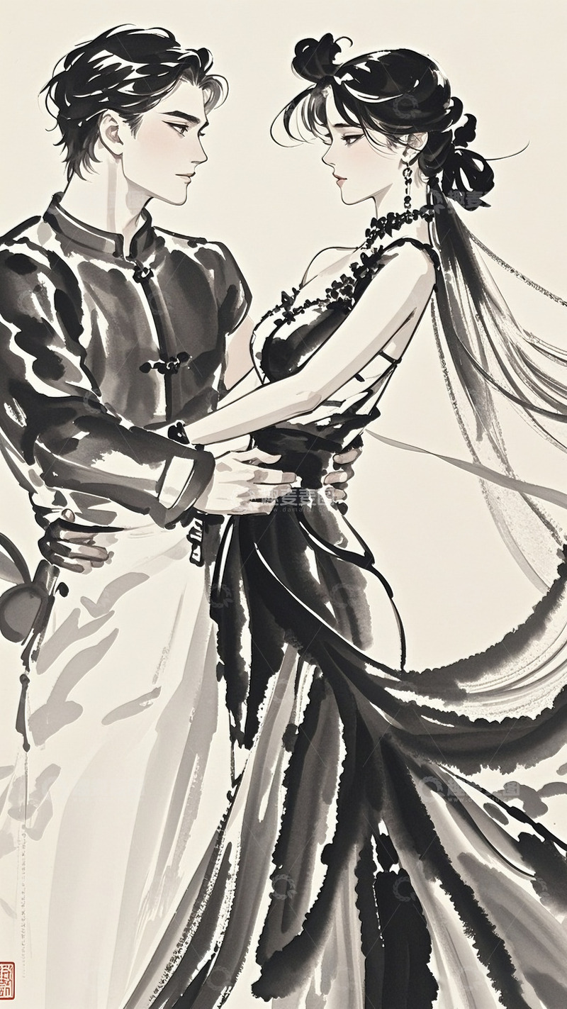 高清大图下载【趣麦麦图】520情人节情侣人物设计7