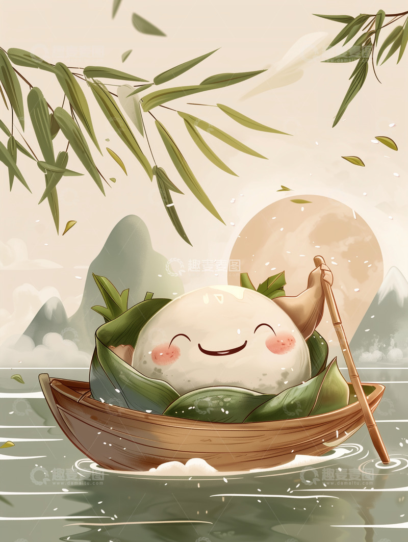 高清大图下载【趣麦麦图】节日唯美背景插画素材&mdash;&mdash;端午篇59