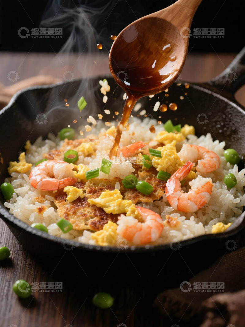 高清大图下载【趣麦麦图】美味的蛋炒饭什锦炒饭虾仁炒饭5