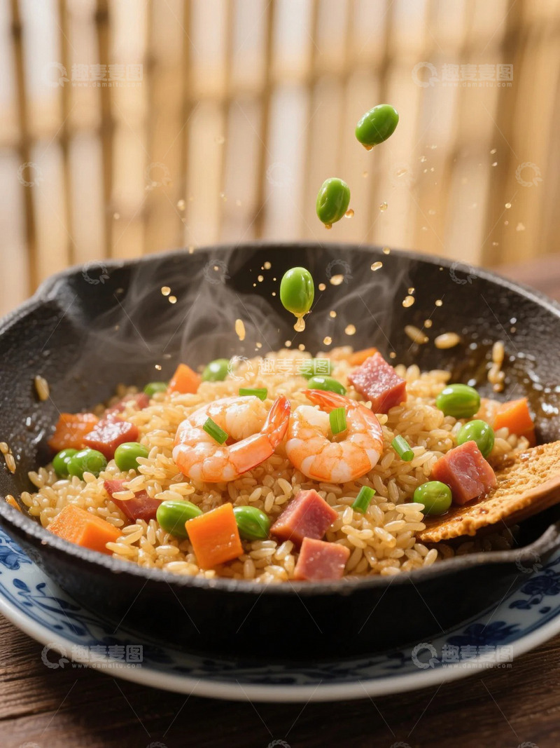高清大图下载【趣麦麦图】美味的蛋炒饭什锦炒饭虾仁炒饭2