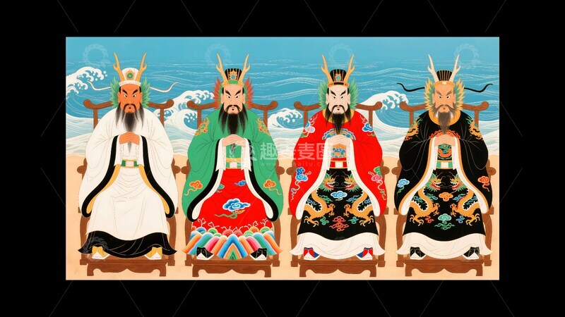 高清大图下载【趣麦麦图】四海龙王祈雨