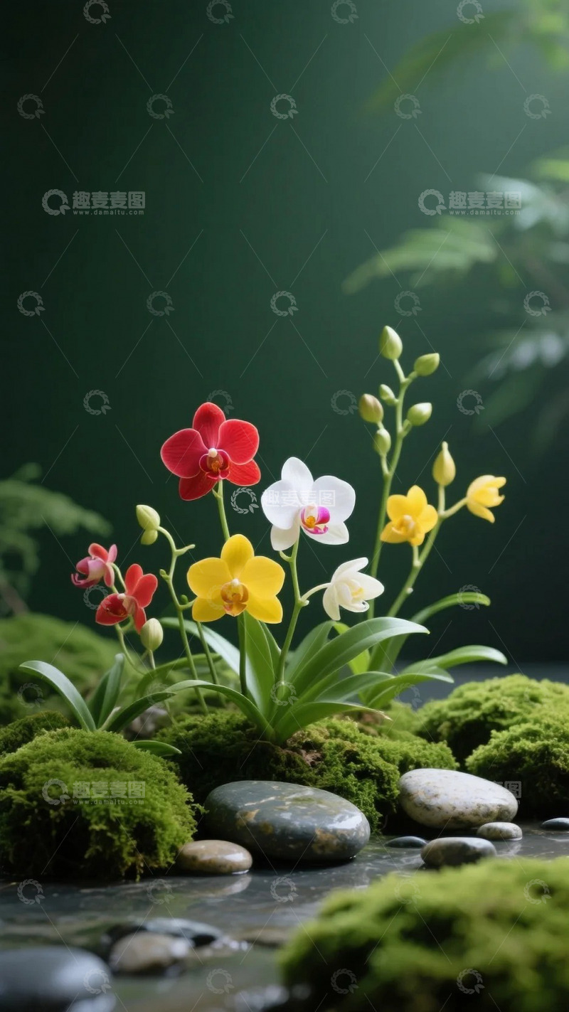 高清大图下载【趣麦麦图】五彩缤纷的兰花