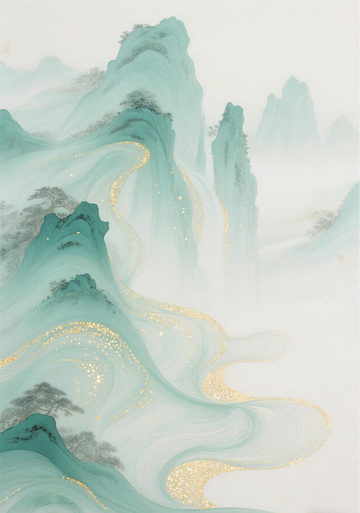 水墨流体青山绿水1