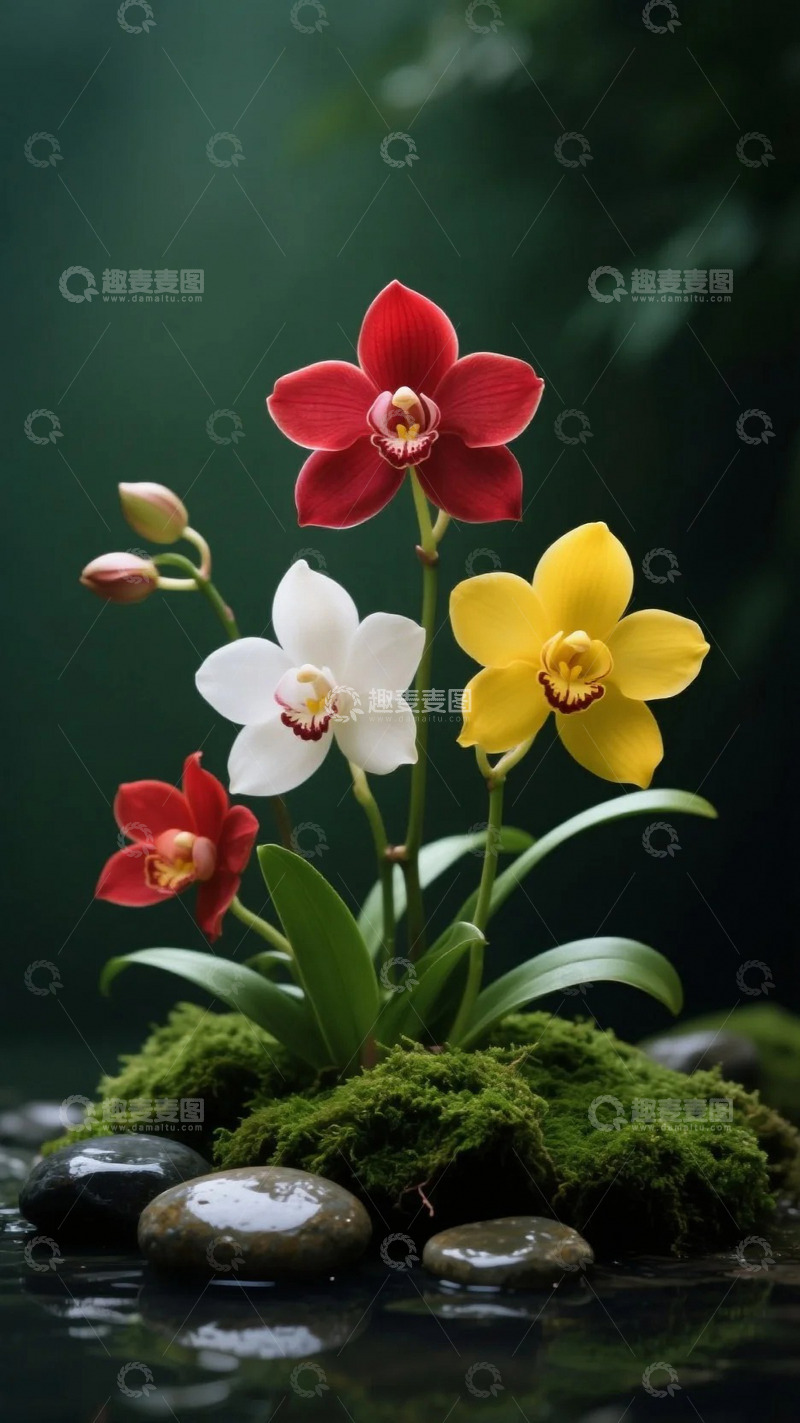 高清大图下载【趣麦麦图】五彩缤纷的兰花2