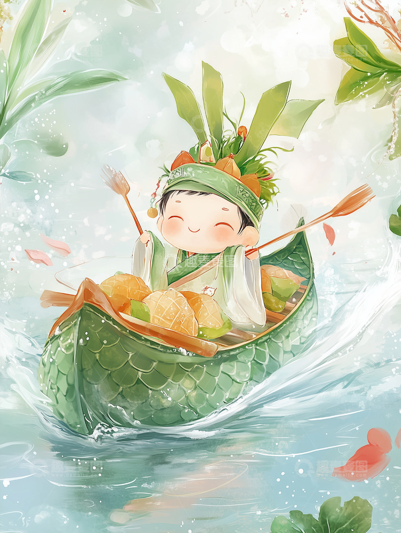 高清大图下载【趣麦麦图】节日唯美背景插画素材&mdash;&mdash;端午篇72