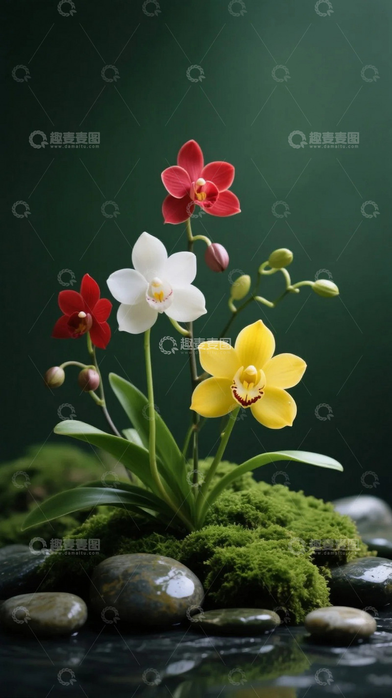 高清大图下载【趣麦麦图】五彩缤纷的兰花1
