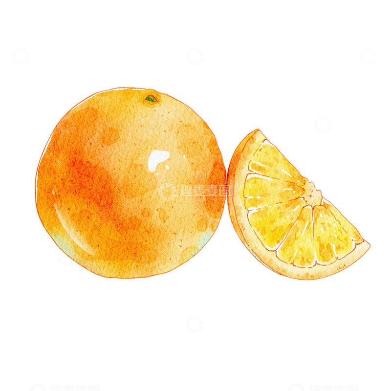 源文件下载【趣麦麦图】水彩风橙子橘子