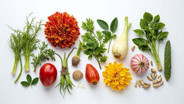 清新蔬菜水果堆叠场景