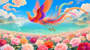 凤凰牡丹凤穿牡丹