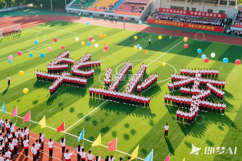高清大图下载【趣麦麦图】-学生毕业季操场海报背景1