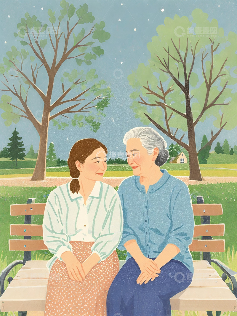 高清大图下载【趣麦麦图】母亲节妈妈和女儿