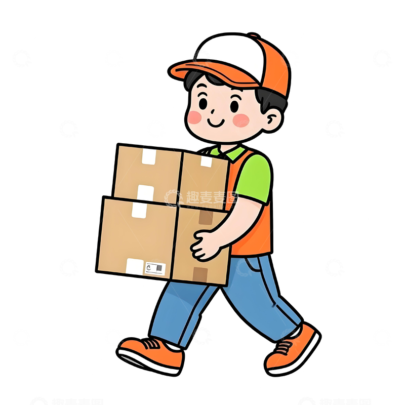 源文件下载【趣麦麦图】-卡通搬运工元素 职业人物1