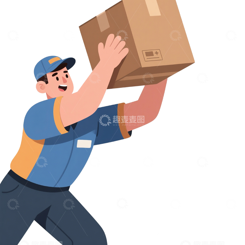源文件下载【趣麦麦图】卡通搬运工元素 职业人物