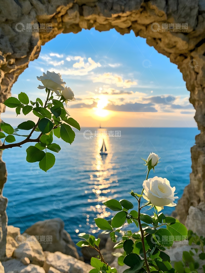 高清大图下载【趣麦麦图】天然山壁后的美景