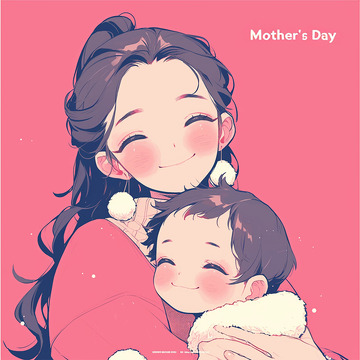 母亲节插画手绘2