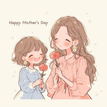 母亲节插画手绘4