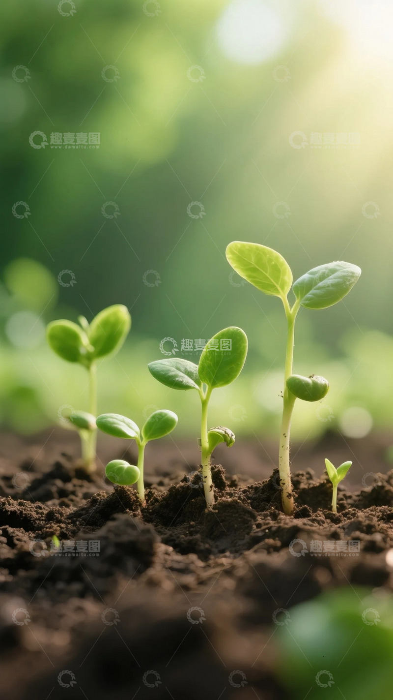高清大图下载【趣麦麦图】春天刚刚发芽幼苗1