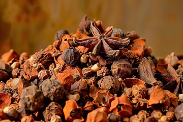 一堆花椒调料八角