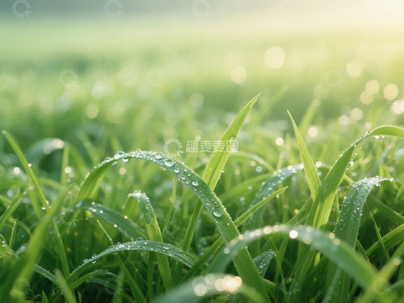 高清大图下载【趣麦麦图】雨后的草原特写1