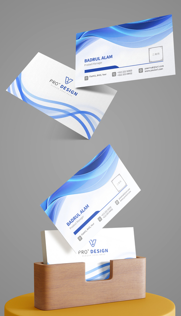 蓝色企业名片模板