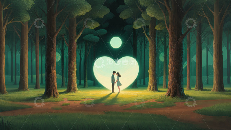 高清大图下载【趣麦麦图】情人节奇幻插画1