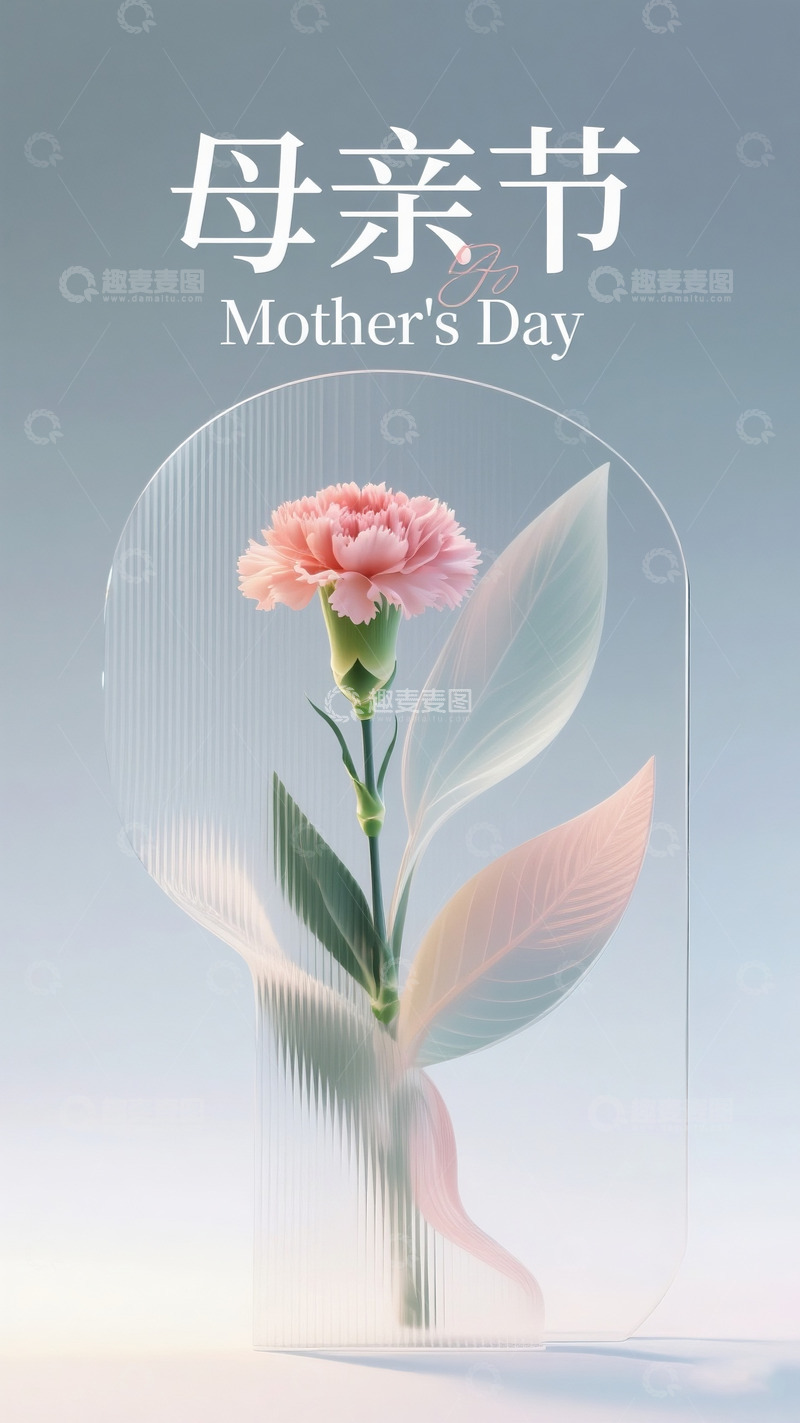 高清大图下载【趣麦麦图】母亲节现代风简约海报2