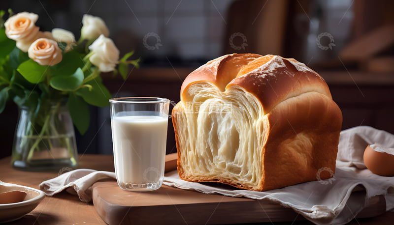 高清大图下载【趣麦麦图】美味营养早餐牛奶面包摄影图2