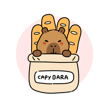 面包烘焙卡皮巴拉图案