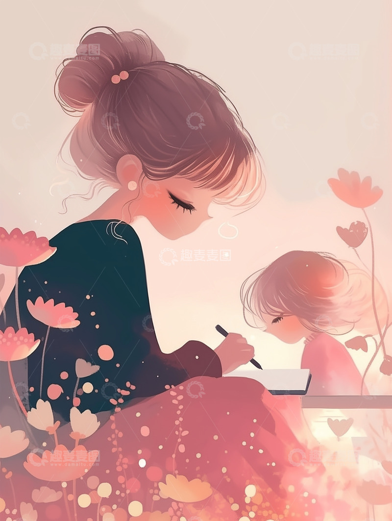 高清大图下载【趣麦麦图】节日唯美背景插画素材18