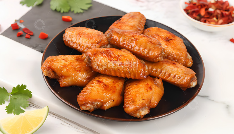 高清大图下载【趣麦麦图】美食辣味烤鸡翅摄影图