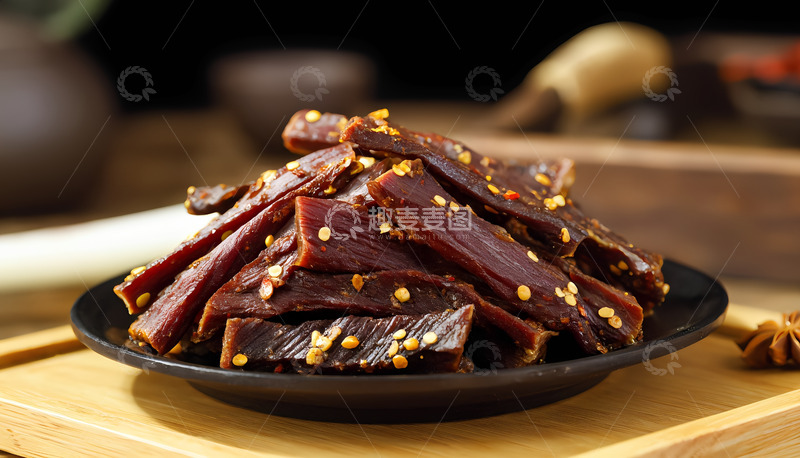 高清大图下载【趣麦麦图】美味小吃麻辣牛肉干摄影图