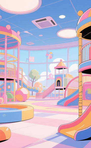 室内游乐场多巴胺色系1