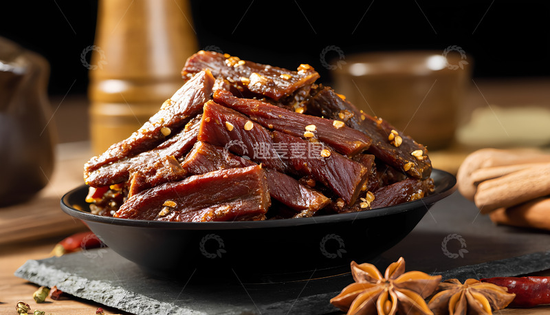 高清大图下载【趣麦麦图】美味小吃麻辣牛肉干摄影图2